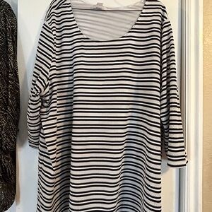 Striped Black and White Top